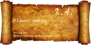 Klausz Amina névjegykártya